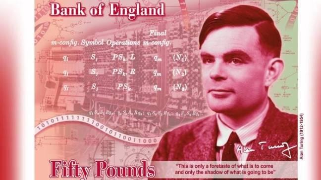 Chân dung AlanTuring trên tờ 50 bảng Anh sẽ phát hành năm 2021.