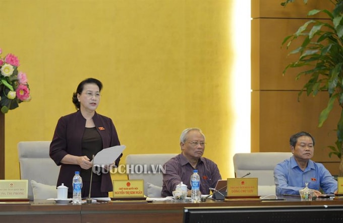 Chủ tịch Quốc hội Nguyễn Thị Kim Ngân phát biểu bế mạc Phiên họp thứ 35. Ảnh: quochoi.vn