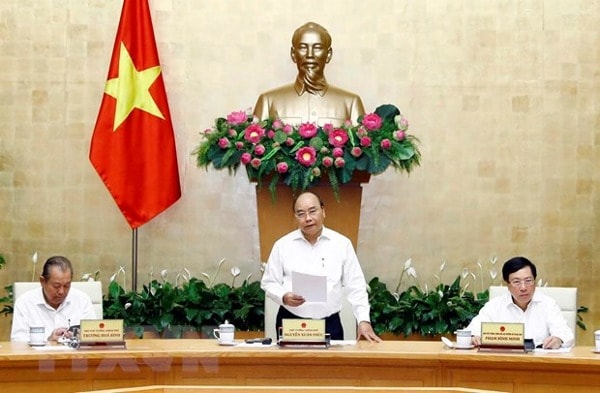 Thủ tướng Nguyễn Xuân Phúc phát biểu tại cuộc làm việc. Ảnh: TTXVN
