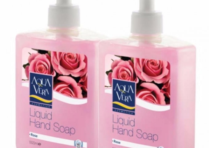 Sản phẩm Nước rửa tay dưỡng da AQUAVERA dưỡng chất hoa hồng kém chất lượng, bị thu hồi. Ảnh: TL