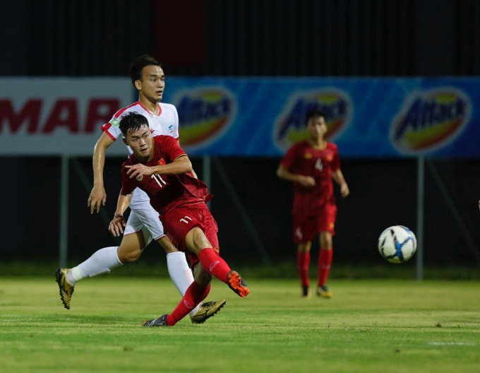 ĐT U22 Việt Nam thi đấu nỗ lực và có được chiến thắng 2 - 0. Ảnh: VFF