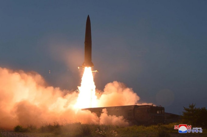 Hình ảnh vụ thử tên lửa hôm 25/7. Ảnh: KCNA