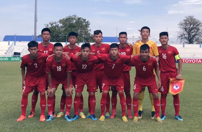 ĐT U15 Việt Nam không thể chiến thắng trong ngày ra quân. Ảnh: VFF