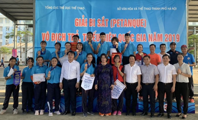 Đội tuyển bi sắt Hà Nội xếp thứ Nhì toàn đoàn tại giải trẻ năm nay. Ảnh: Nhật Hà