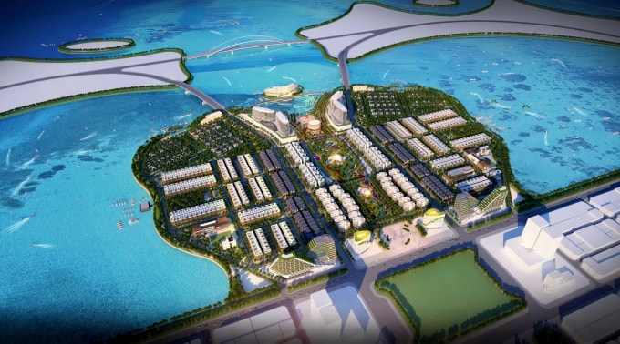 Phối cảnh tổng thể dự án lấn biển Phú Cường Hoàng Gia ở TP Rạch Giá, Kiên Giang