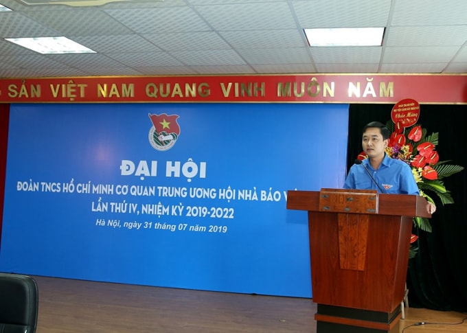 Đồng chí Trần Quyết Thắng - Phó Bí thư Đoàn Khối các cơ quan Trung ương phát biểu chỉ đạo (Ảnh: Sơn Hải)