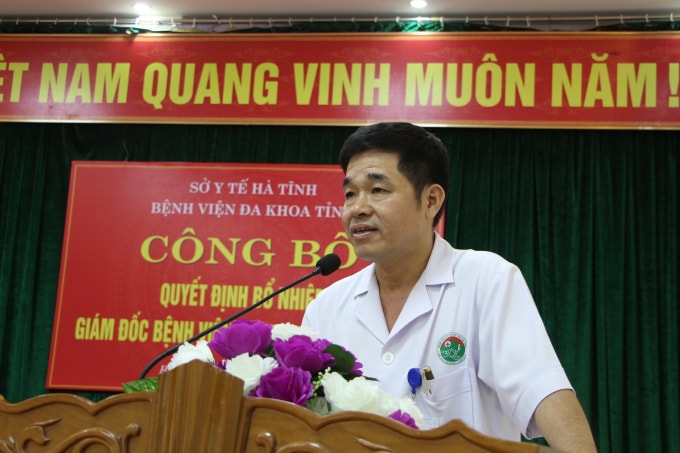 ThS.BS. Hoàng Quang Trung, Giám đốc bệnh viện phát biểu nhận nhiệm vụ