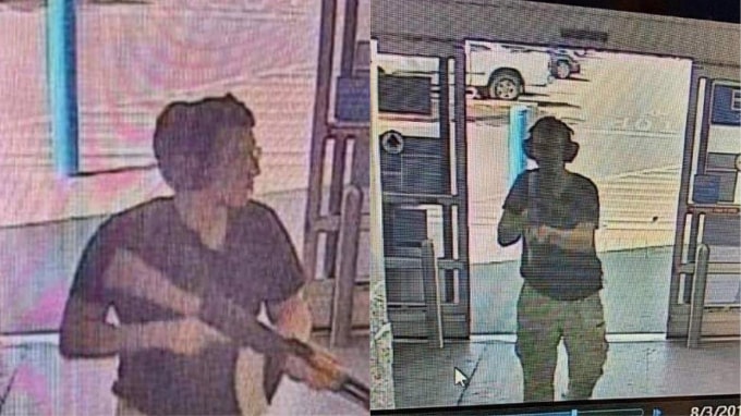 Hình ảnh hung thủ cầm súng bước vào Walmart. Ảnh: CCTV