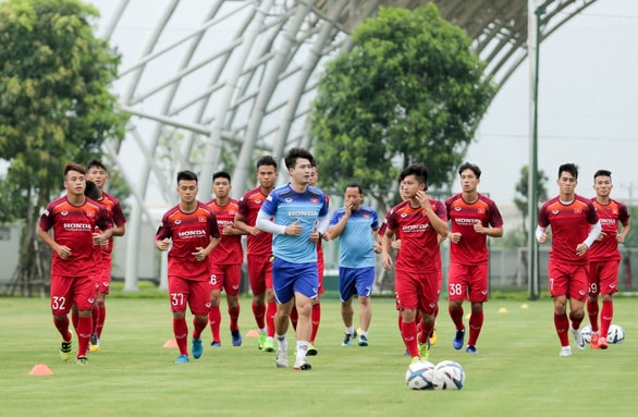 Các tuyển thủ U22 Việt Nam tập trung đợt đầu tiên của tháng 8. Ảnh: VFF