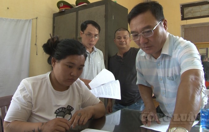 Đối tượng Linh tại cơ quan công an.