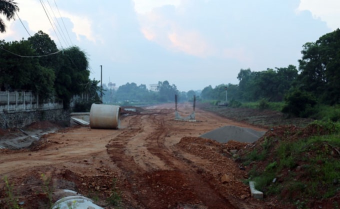 Dự án đường vành đai II - TP Vĩnh Yên ( ảnh chụp tháng 10/2018, nguồn: vinhphuc.gov.vn)