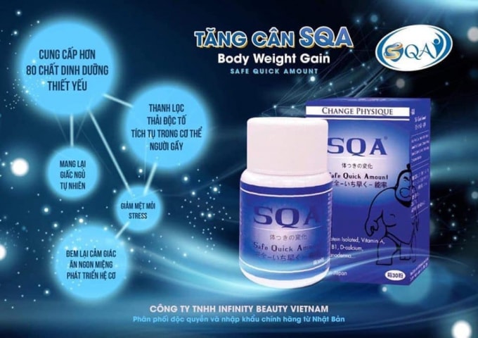 Sản phẩm tăng cân SQA đang lưu hành bất hợp pháp trên thị trường