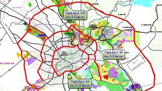 Sơ đồ các đường vành đai 3, 4. Ảnh: TL