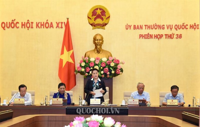 Chủ tịch Quốc hội Nguyễn Thị Kim Ngân phát biểu khai mạc Phiên họp thứ 36. Ảnh: Cổng TTĐT Quốc hội