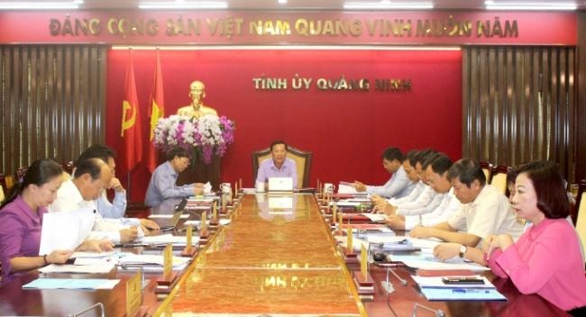 Đồng chí Nguyễn Văn Đọc, Bí thư Tỉnh ủy, chủ trì hội nghị. Ảnh: Thu Chung.