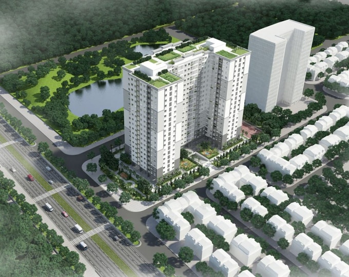 Phối cảnh tòa nhà 19T1 Kiến Hưng, Hà Đông.