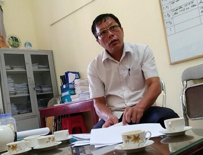 Ông Chu Văn Hải, cán bộ địa chính xã Yên Phụ.