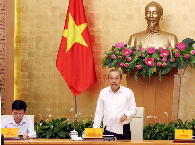 Phó Thủ tướng Thường trực Chính phủ Trương Hòa Bình phát biểu tại Hội nghị. Ảnh: VGP