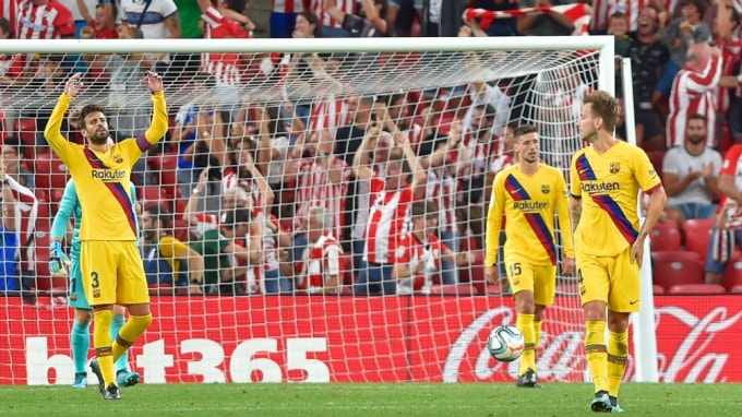 Các nhà đương kim vô địch La Liga đã đánh mất mình ngay trong trận ra quân. Ảnh: Getty