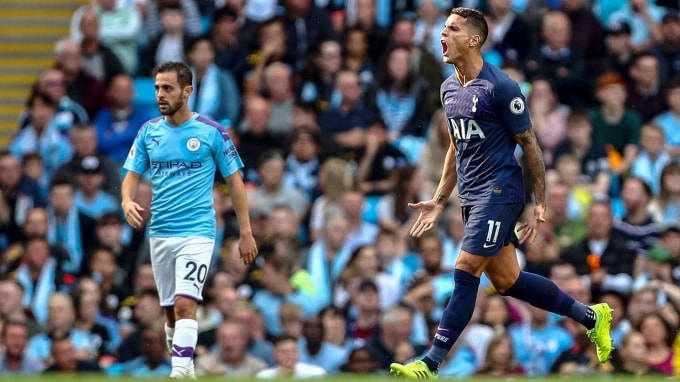 Lamela là người lập công cho Tottenham để đưa trận đấu về vạch xuất phát. Ảnh: Getty