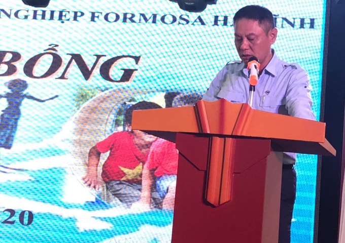 Trưởng Ban quản lý Formosa Hà Tĩnh Ngưu Tuấn Phát phát biểu tại buổi lễ.