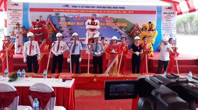 Khởi công xây dựng Nhà máy may xuất khẩu Miền Trung tại Quảng Trị.