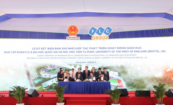 Lễ kí biên bản ghi nhớ hợp tác giữa Tập đoàn FLC và Đại học Quốc gia Hà Nội, Học viện Tư pháp, Đại học The West of England