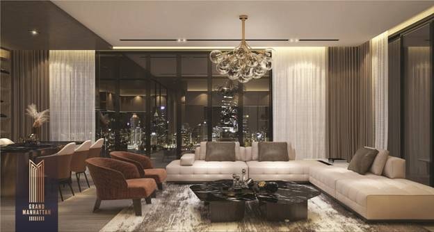 Tầm nhìn trong căn Sky Villa tại The Grand Manhattan.