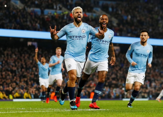 Kun Aguero cùng các đồng đội nằm ở bảng đấu dễ thở tại Champions League mùa bóng mới. Ảnh: Getty