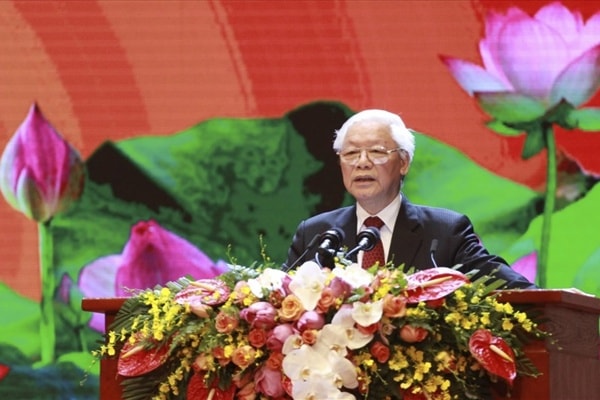 Tổng Bí thư, Chủ tịch nước Nguyễn Phú Trọng phát biểu tại Lễ kỷ niệm