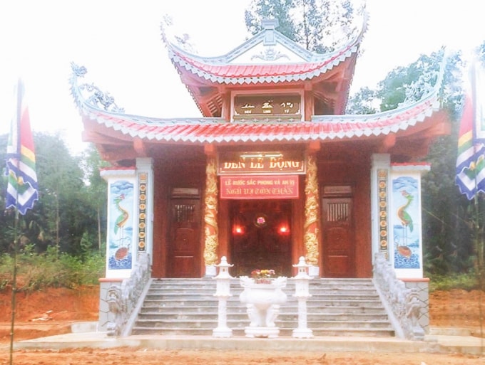 Đền Lễ Động sau khi được xây dựng lại năm 2014 với sự đóng góp nhiệt tình của nhân dân địa phương và con em quê hương trên mọi miền đất nước.