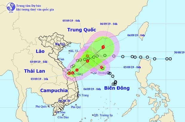 Đường đi và vị trí của hai áp thấp nhiệt đới. Nguồn: nchmf.gov.vn