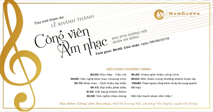 Lễ khánh thành Công viên Âm nhạc diễn ra vào sáng Chủ nhật, ngày 08/09/2019.