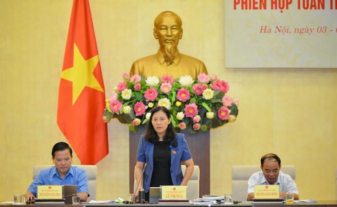 Chủ nhiệm Ủy ban Tư pháp Lê Thị Nga kết luận nội dung thảo luận