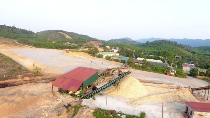 Khu vực sản xuất gỗ dăm keo, tràm của Cty THHH Diến Hồng.