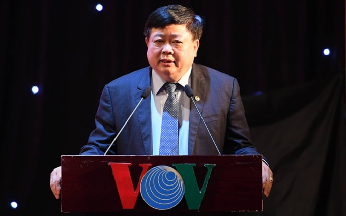 Tổng Giám đốc VOV Nguyễn Thế Kỷ phát biểu tại Lễ trao Giải thưởng Tiếng nói Việt Nam lần thứ 3 năm 2019. Ảnh: vov.vn