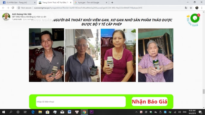 Hầu hết tại các Website này việc quảng cáo sản phẩm bằng hình thức chia sẻ bài viết dưới dạng như một bài báo, câu chuyện.