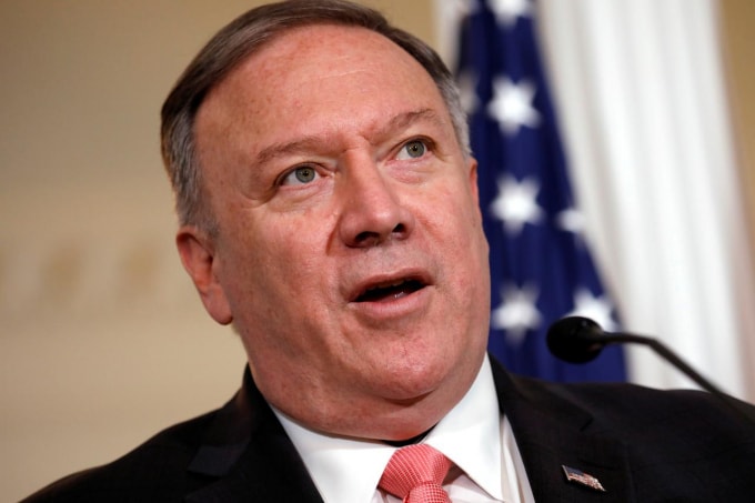 Ngoại trưởng Mỹ Mike Pompeo. Ảnh: Reuters