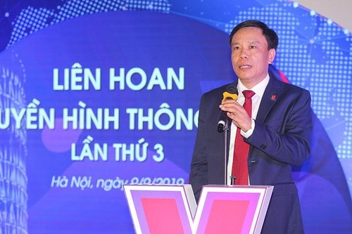 Đồng chí Nguyễn Thiện Thuật, Giám đốc Trung tâm Truyền hình Thông tấn phát biểu. Ảnh: Vietnamnet