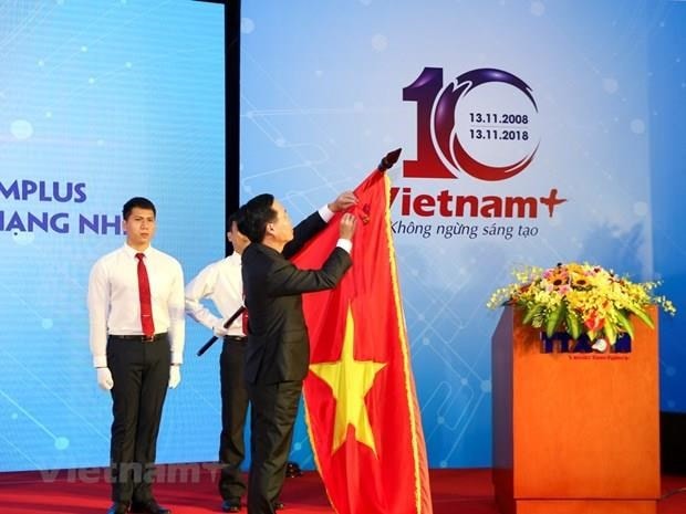 Ngày 13/11/2018, Báo Điện tử VietnamPlus (Thông tấn xã Việt Nam) đã long trọng tổ chức lễ kỷ niệm 10 năm thành lập và đón nhận Huân chương Lao động hạng Nhì. (Ảnh: PV/Vietnam+)
