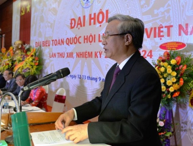 Thường trực Ban Bí thư Trần Quốc Vượng phát biểu chỉ đạo Đại hội. Ảnh: TH