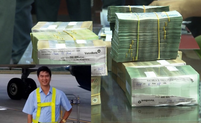 Số tiền công an thu giữ được của nghi can Phạm Hồng Hải.