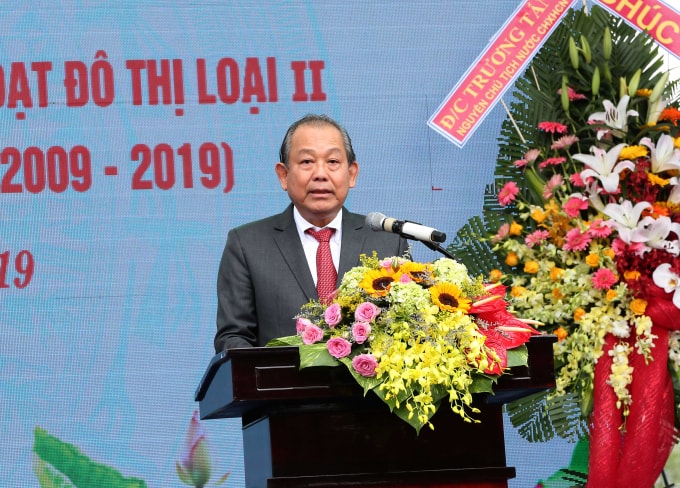 Phó Thủ tướng Trương Hòa Bình phát biểu tại buổi lễ. Ảnh: VGP