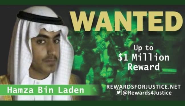 Bộ Ngoại giao Mỹ treo thưởng đến 1 triệu USD cho thông tin về Hamza bin Laden. Ảnh: Reuters