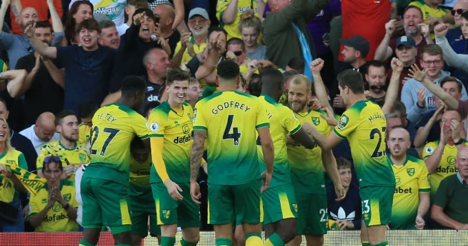 Các cầu thủ Norwich City đã có trận đấu cực hay trước Man City. Ảnh: Getty