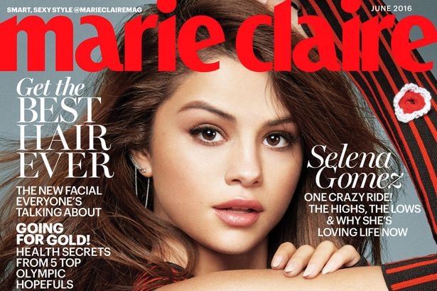 Một trang bìa của Marie Claire với hình ảnh của siêu sao Selena Gomez. Ảnh: MCUK