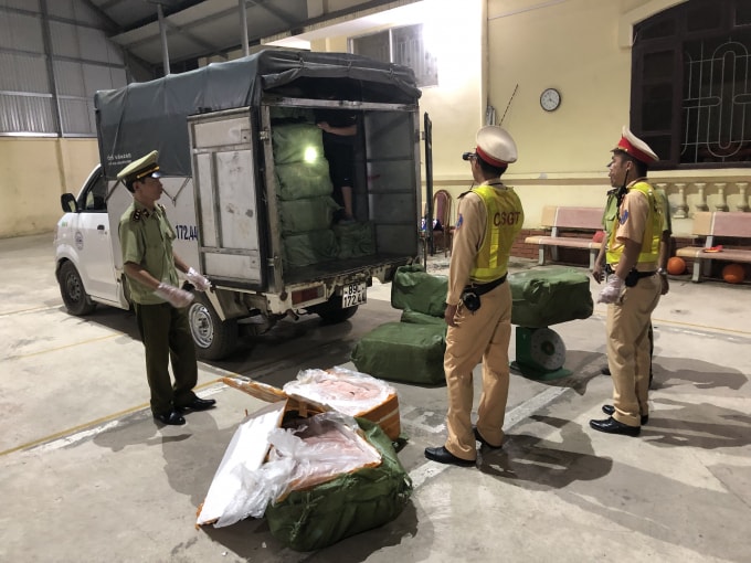 Tang vật là nầm lợn nhập lậu bị cơ quan chức năng bắt giữ. Ảnh: Cục Quản lý thị trường Lạng Sơn