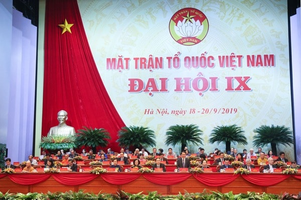 Đoàn Chủ tịch Đại hội đại biểu toàn quốc MTTQ Việt Nam lần thứ IX, nhiệm kỳ 2019 - 2024. Ảnh: ĐĐK