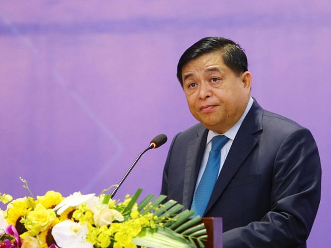 Bộ trưởng Bộ Kế hoạch và Đầu tư Nguyễn Chí Dũng phát biểu khai mạc Diễn đàn. Ảnh: Hồng Hạnh