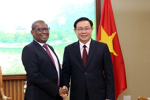 Phó Thủ tướng Vương Đình Huệ tiếp Đại sứ Nam Phi Mpetjane Kgaogelo Lekgoro - Ảnh: VGP